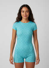 Island Girl Tiki Turquoise One Piece Swimsuit