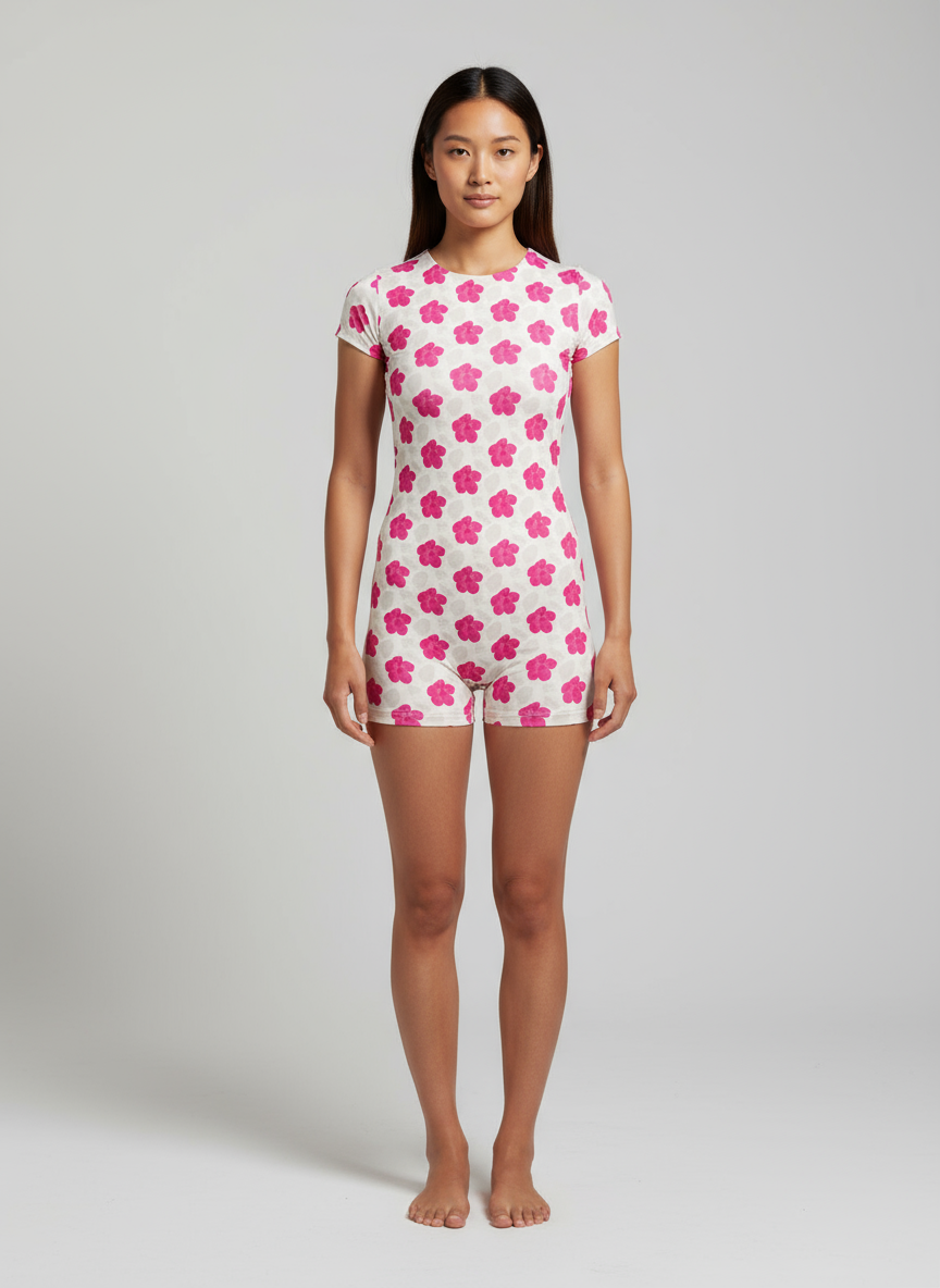 Island Girl Hibiscus Pink One Piece Swimsuit