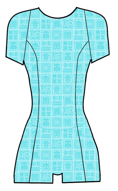 Island Girl Tiki Turquoise Swimsuit