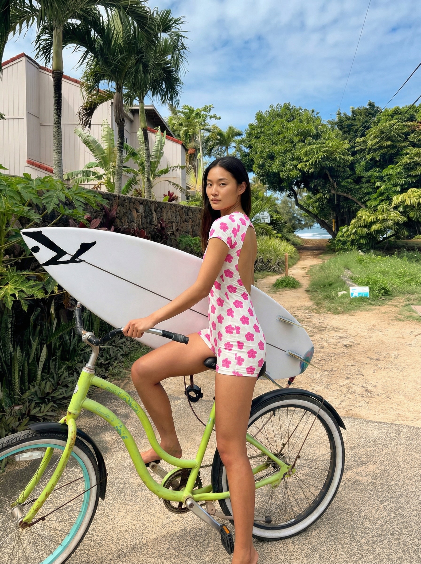 Island Girl Hibiscus Pink One Piece Swimsuit